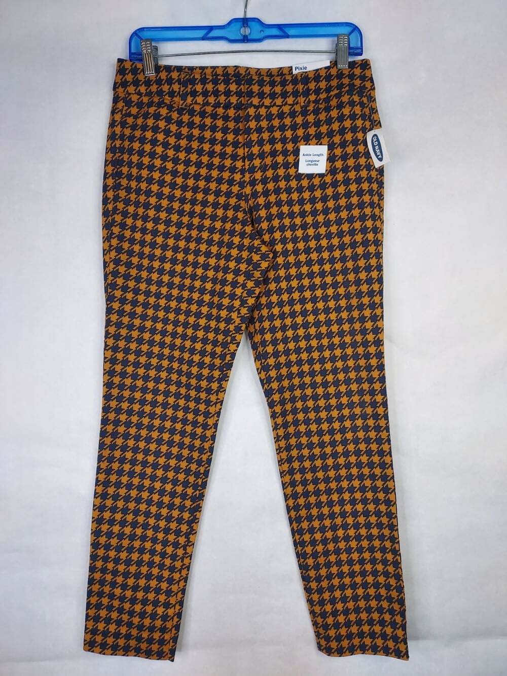 Old Navy Pixie Skinny Ankle Pant Women 6 High-Waist Houndstooth Plaid Preppy NEW